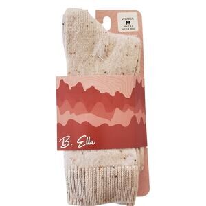 B.Ella 82% Cashmere Crew Socks Flecks Off White Warm Dress Cozy RORY SZ 7-9.5 M